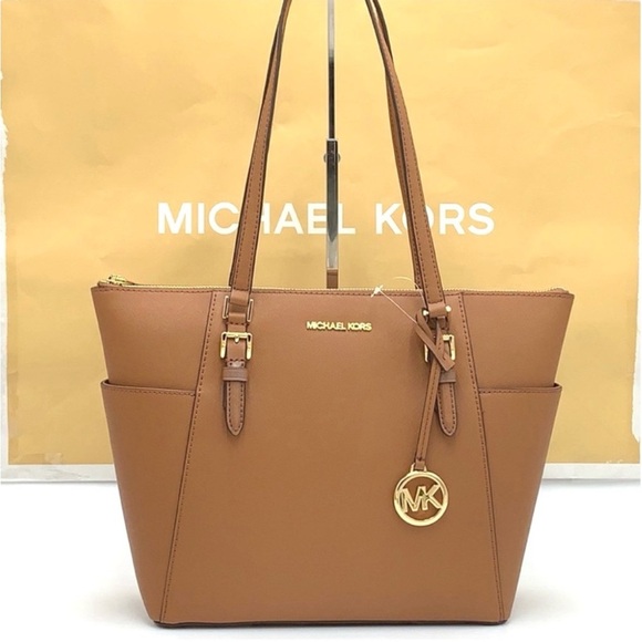 MICHAEL KORS CHARLOTTE LARGE TOP ZIP TOTE BAG LUGGAGE - Picture 4 of 11